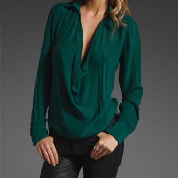 Haute Hippie Drape Neck Blouse - Picture 1 of 2